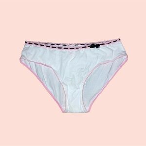 White Velvet Trim Panty